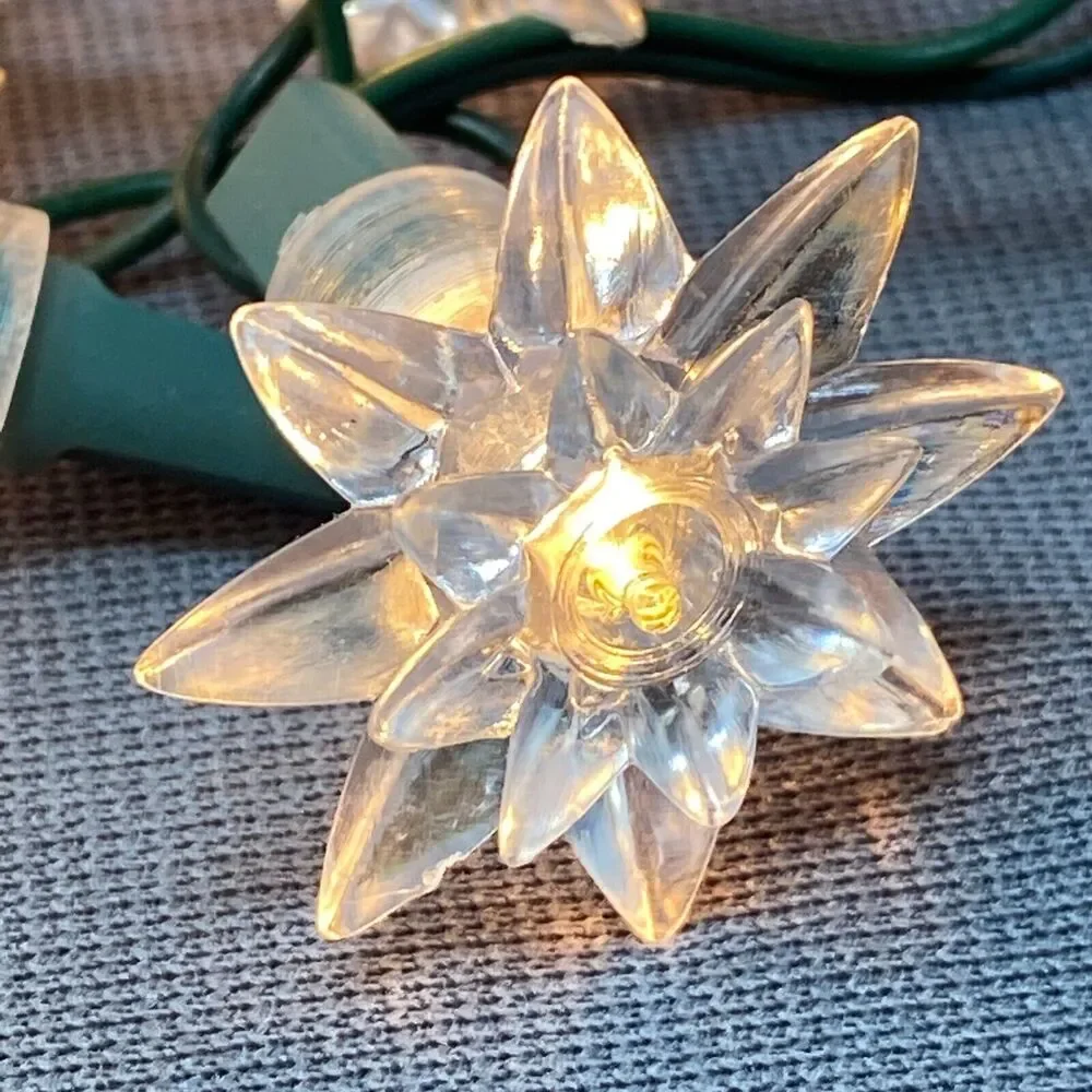 Hofert's Water Lily Flower String Lights 20 Light Set VTG Christmas Patio Decor
